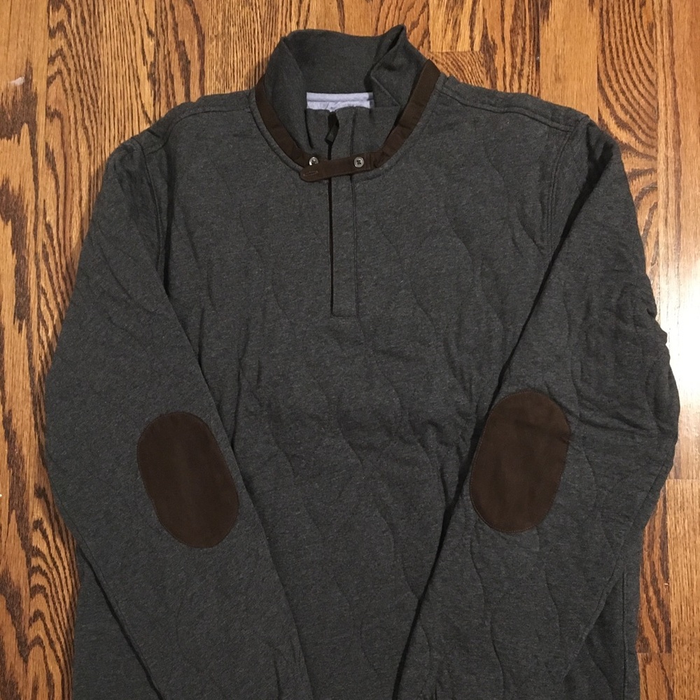 Massimo Dutti charcoal gray quilted pullover XXL